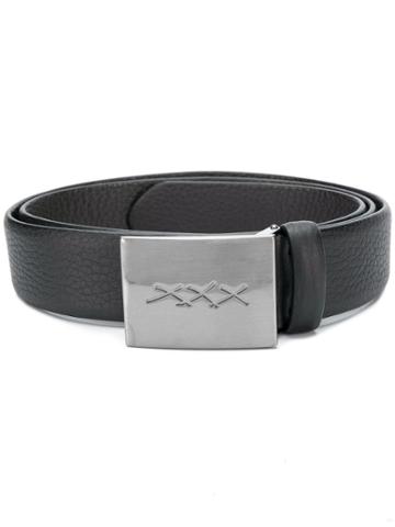 Ermenegildo Zegna Couture Xxx Engraved Belt - Black