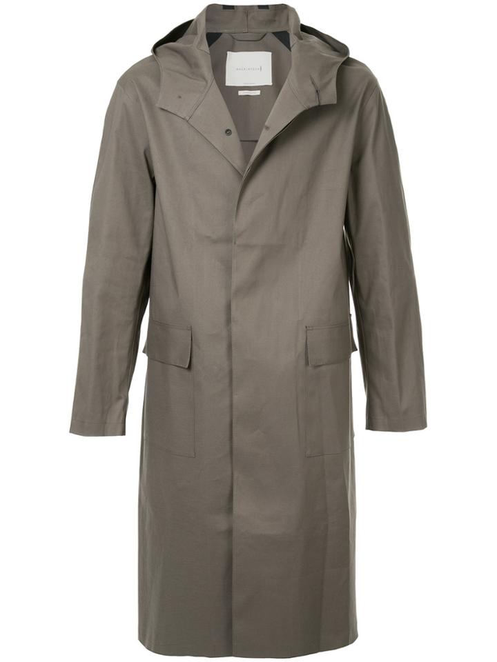 Mackintosh Hooded Three Buttoned Coat - Grey