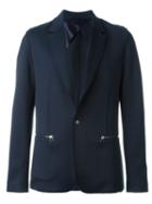 Lanvin Zipped Pocket Blazer, Men's, Size: 50, Blue, Cotton/polyamide/viscose