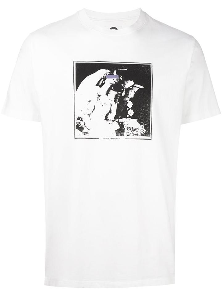 Roundel London 'old Picture' Print T-shirt, Men's, Size: Large, White, Cotton