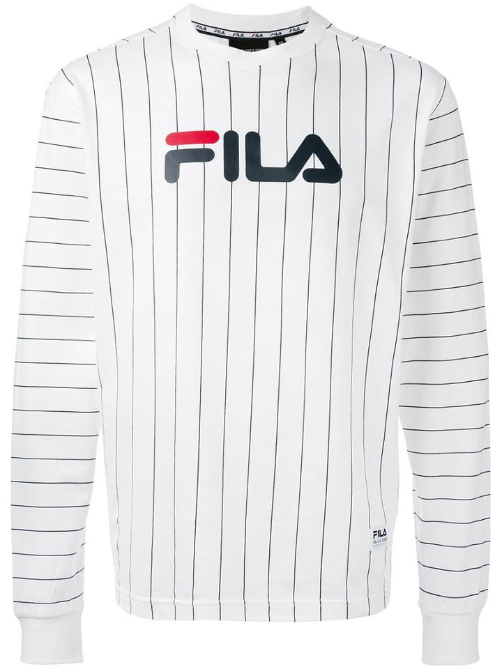 Fila - Stripe Logo Sweatshirt - Men - Cotton - S, White, Cotton