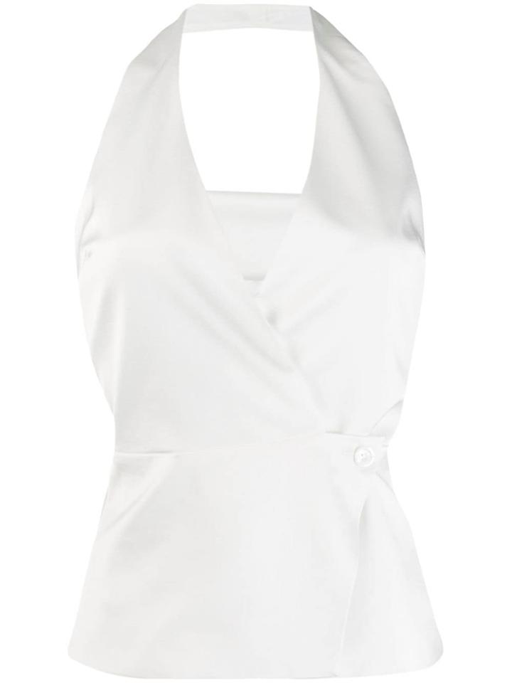 Blanca Slim-fit Halterneck Top - White