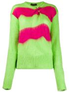 Versace Safety-pin Striped Knitted Sweater - Green