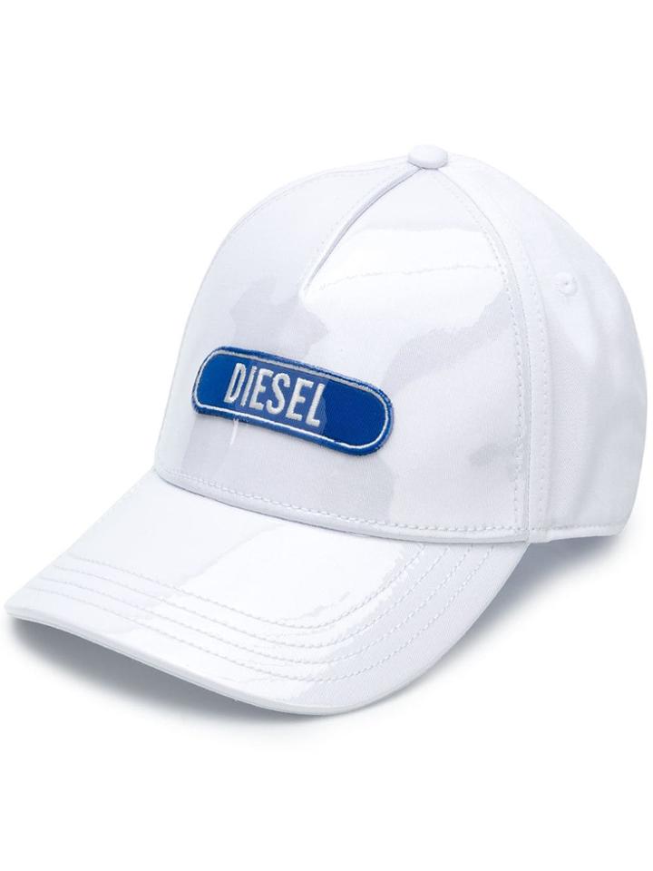 Diesel Logo Baseball Cap - White