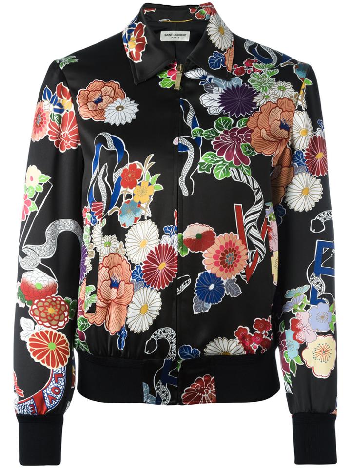 Saint Laurent Printed Teddy Love Jacket - Black