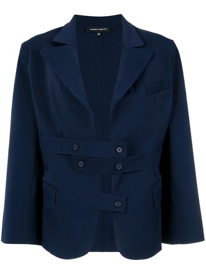 Gloria Coelho Front Straps Blazer - Blue