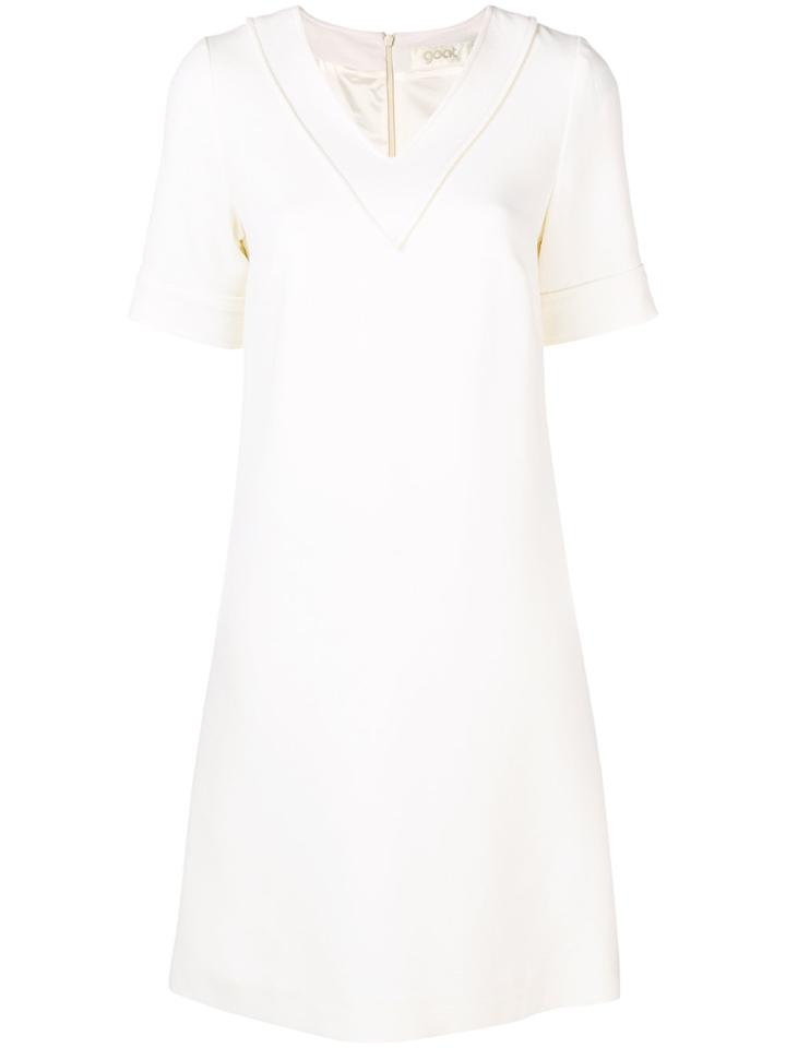 Goat V-neck Shift Dress - White