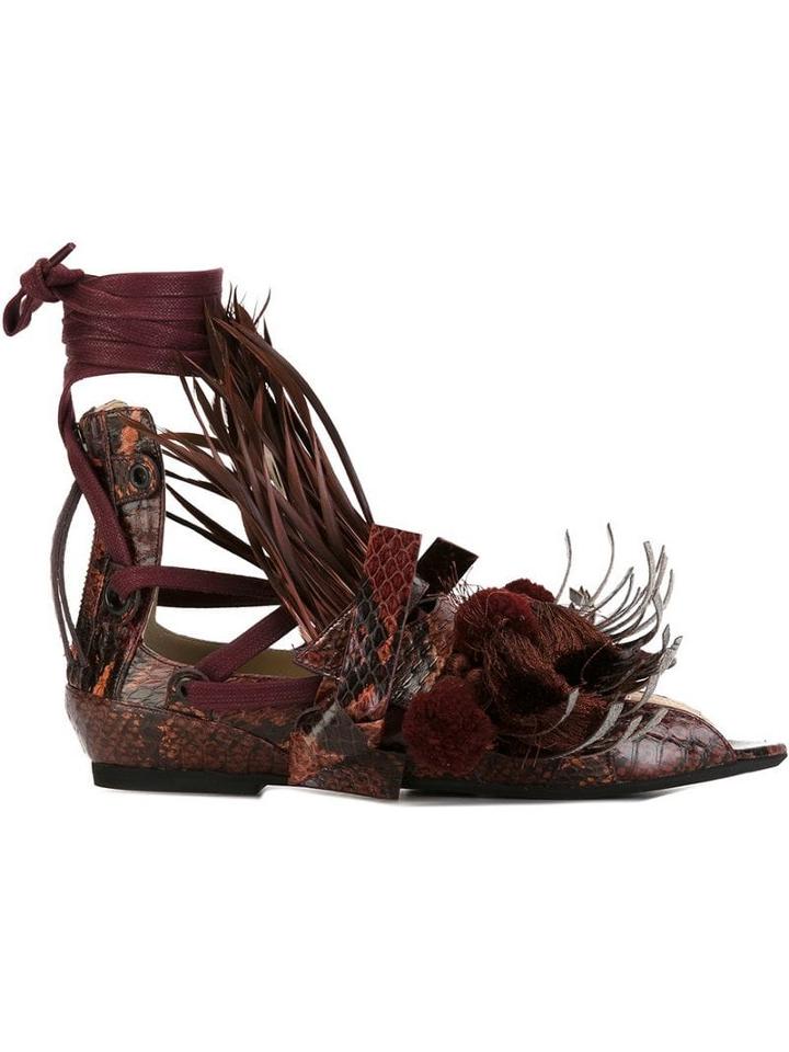 Nº21 Tassel Detail Flat Sandals - Red