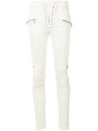 Unravel Project Lace-up Skinny Jeans - White