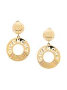 Givenchy Pre-owned Cut Out Logo Drop Hoops - Gold