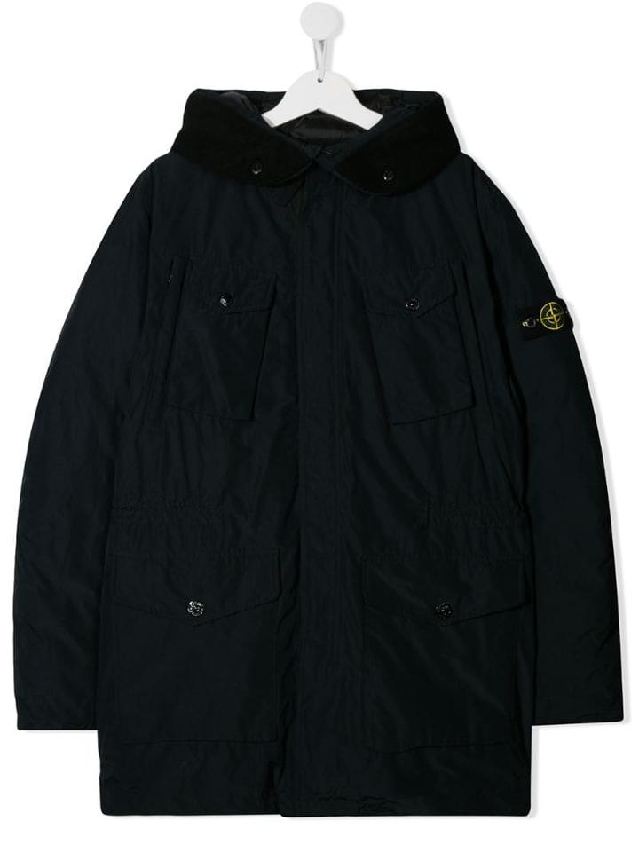 Stone Island Junior Hooded Jacket - Blue