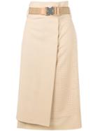 Fendi High Waisted Asymmetric Skirt - Neutrals