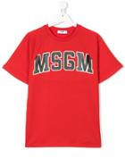 Msgm Kids Logo T-shirt - Red