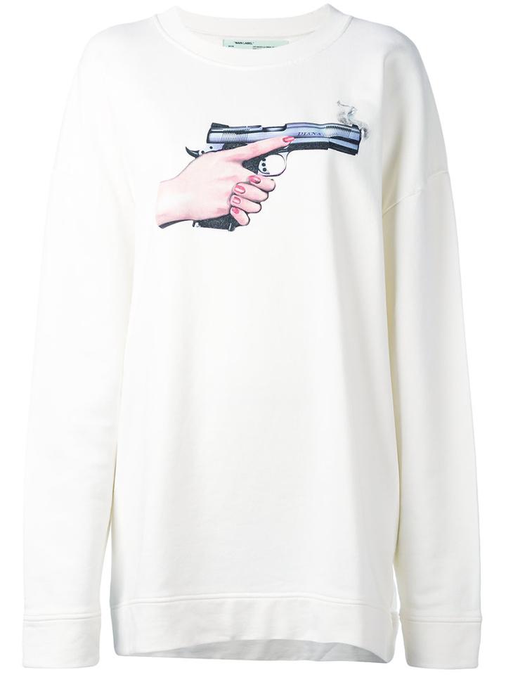 Off-white - Hand Gun Sweatshirt - Women - Cotton - S, White, Cotton