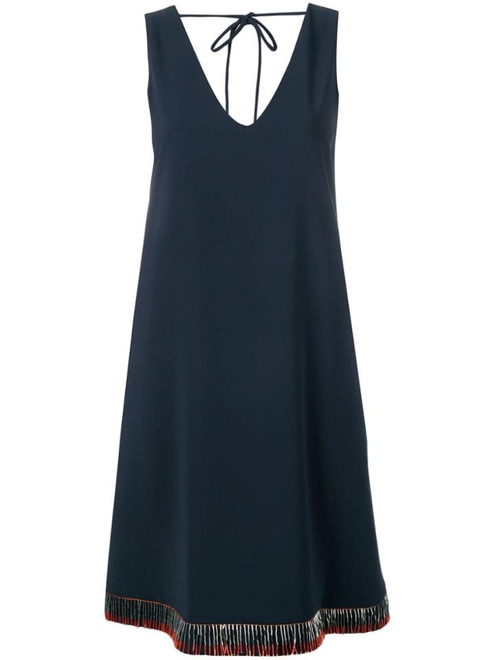 Emporio Armani Fringed Hem Dress - Blue