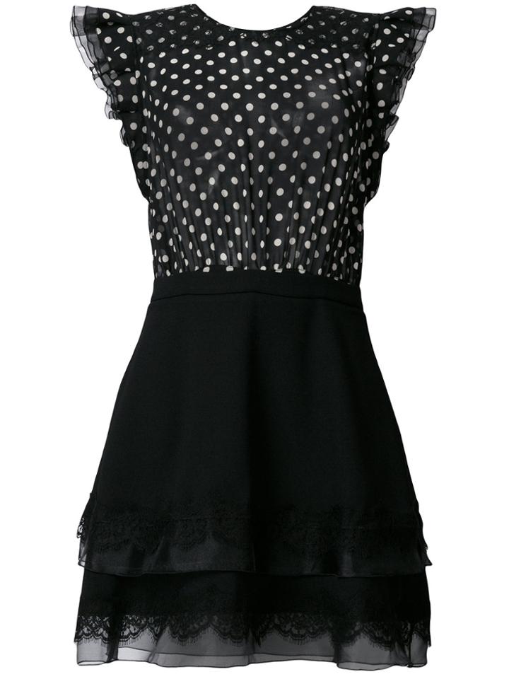 Elisabetta Franchi Polka Dot Panel Dress - Black