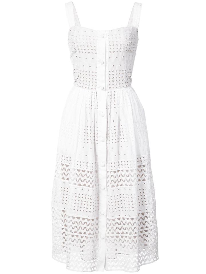 Patbo Button-through Lace Eyelet Dress - White