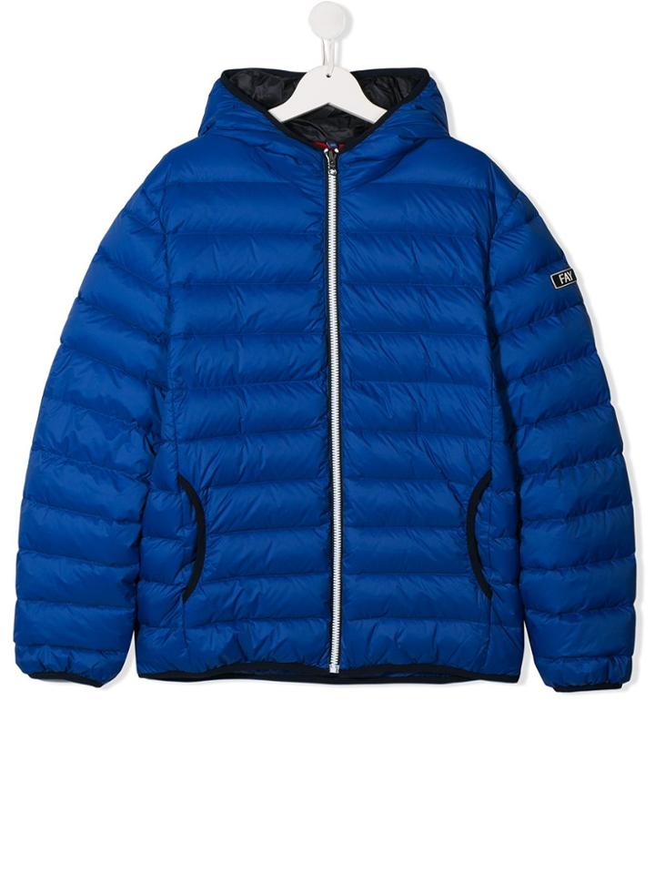 Fay Kids Teen Hooded Padded Jacket - Blue