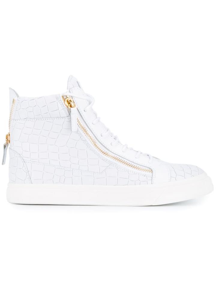 Giuseppe Zanotti Design Crocodile Print Leather Hi-tops