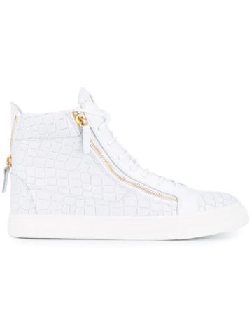 Giuseppe Zanotti Design Crocodile Print Leather Hi-tops