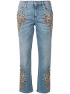 Roberto Cavalli Embroidered Low-rise Jeans - Blue