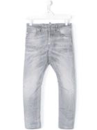 Dsquared2 Kids Distressed Slim-fit Jeans, Boy's, Size: 16 Yrs, Grey