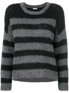 P.a.r.o.s.h. Striped Oversized Sweater - Black
