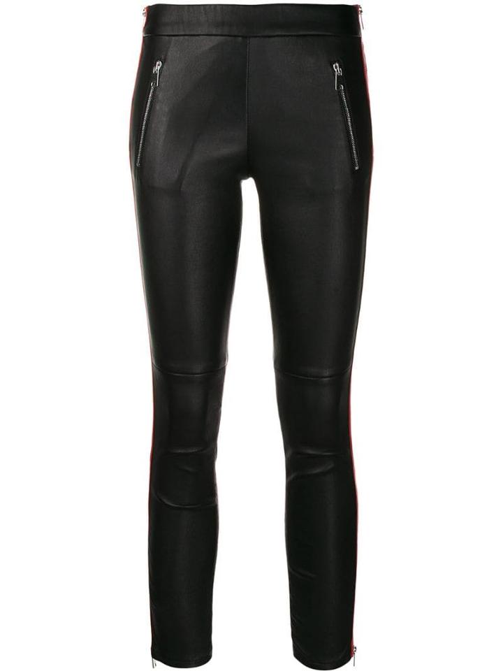 Alexander Mcqueen Striped Cropped Leggins - Red