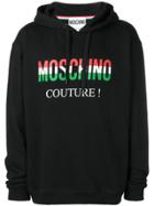 Moschino Logo Patch Hoodie - Black