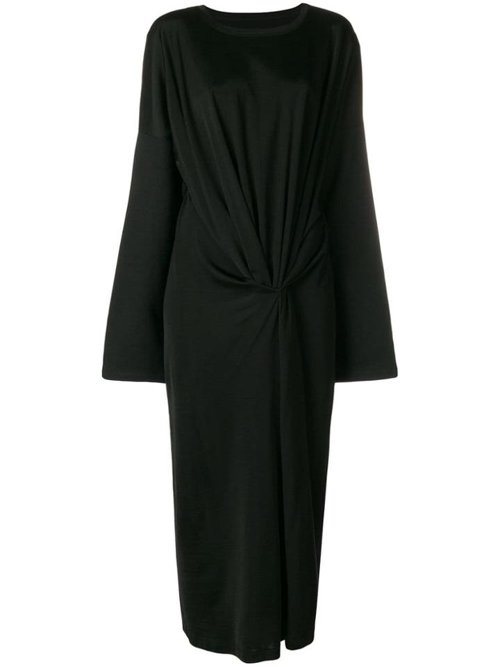 Mm6 Maison Margiela Draped Long Dress - Black