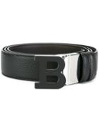 Bally 'b' Letter Belt, Men's, Size: 110, Black, Calf Leather