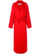 Givenchy Long Belted Coat - Red