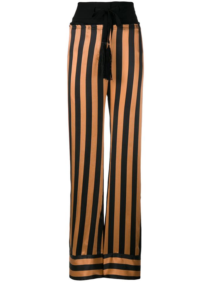 Ann Demeulemeester Striped Wide-leg Trousers - Black