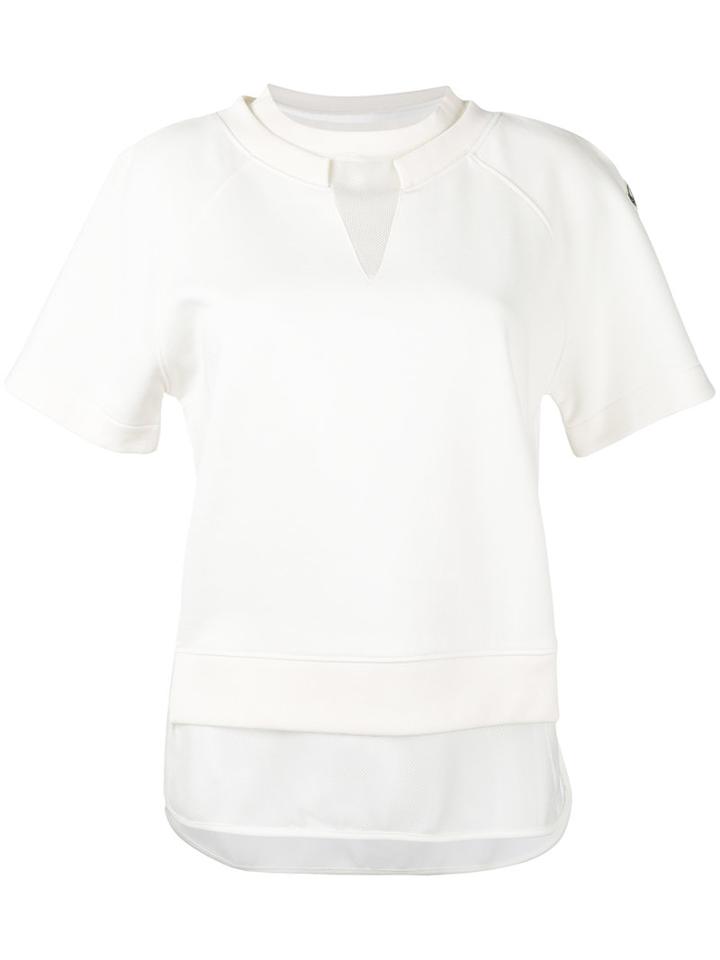 Moncler - Short Sleeve Layered Top - Women - Cotton - L, Women's, White, Cotton