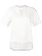 Moncler - Short Sleeve Layered Top - Women - Cotton - L, Women's, White, Cotton