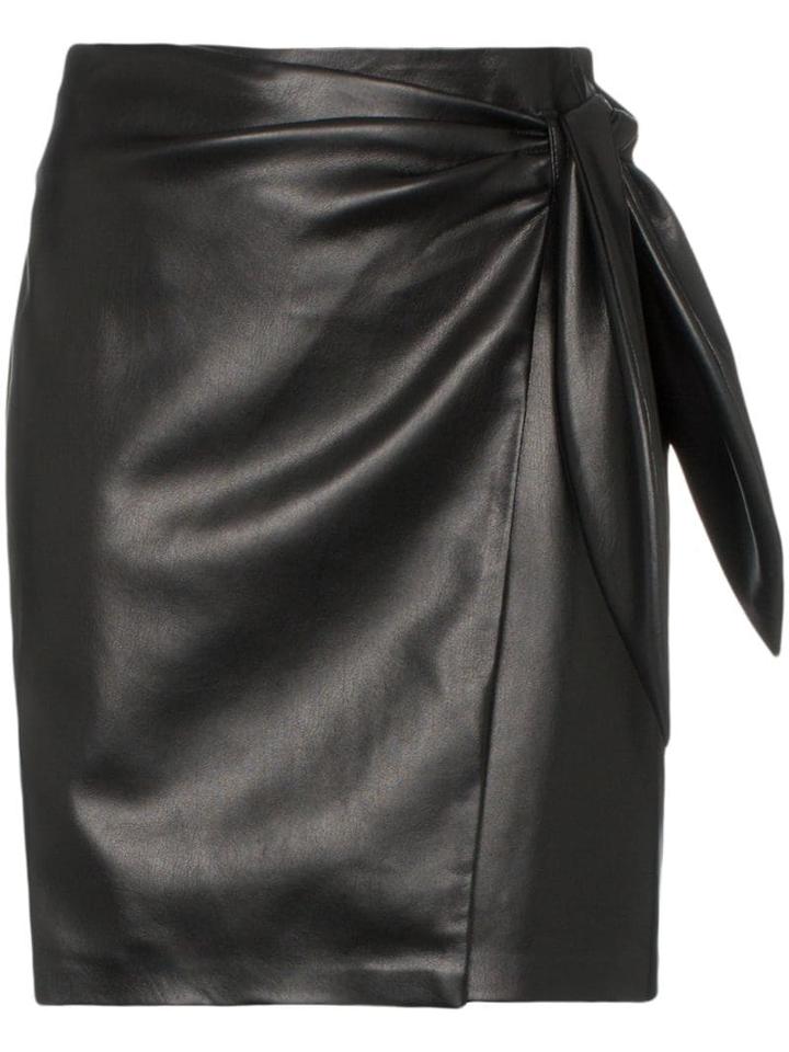 Nanushka Iowa Tie-waist Vegan Leather Mini Skirt - Black