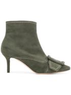 Casadei Contrast Stitch Boots - Green