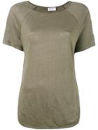 Frame Denim - Curved Hem T-shirt - Women - Linen/flax - Xs, Green, Linen/flax