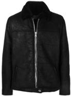 Rta Shearling Collar Jacket - Black