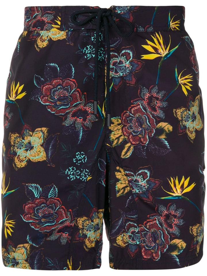 Etro Floral Print Swim Shorts - Purple