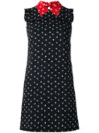 Miu Miu Bow Tie Dress, Women's, Size: 44, Black, Silk/polyester/spandex/elastane/viscose