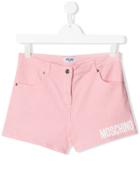 Moschino Kids Teen Logo Print Shorts - Pink