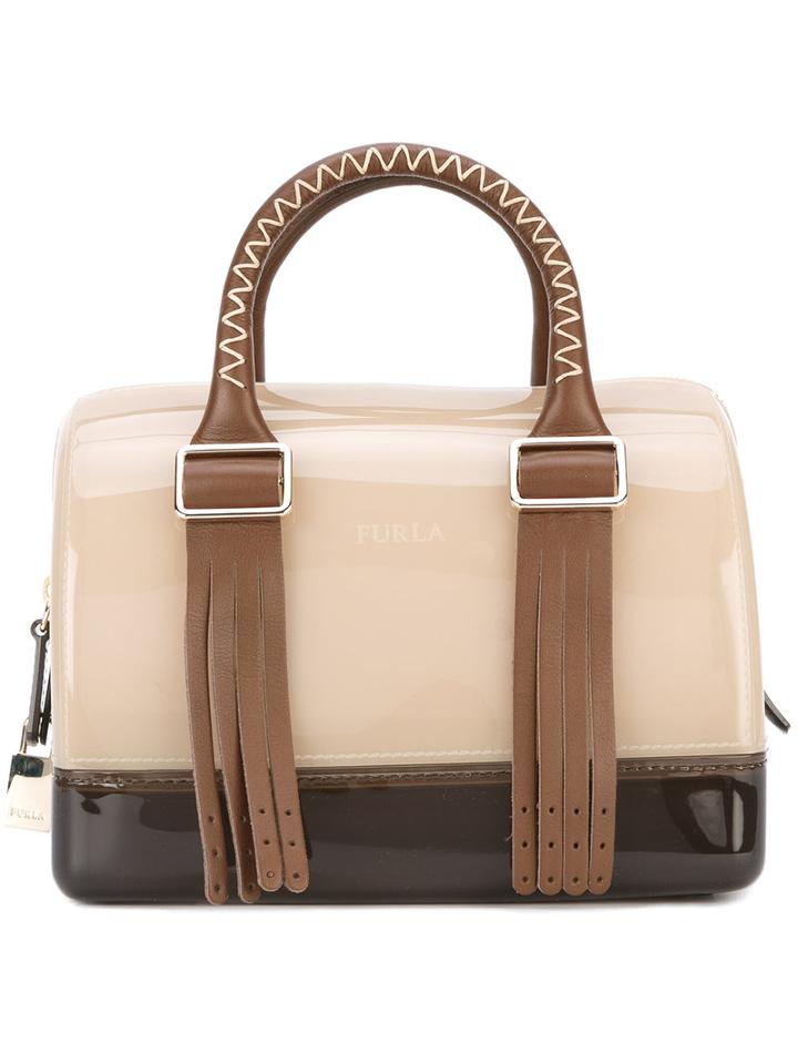 Furla Block Colour Tote, Women's, Nude/neutrals, Nappa Leather/rubber