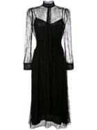 Prada Lace Detail Shift Dress, Women's, Size: 42, Black, Polyamide/viscose