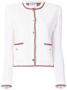 Thom Browne Cable Knit Cardigan Jacket - White