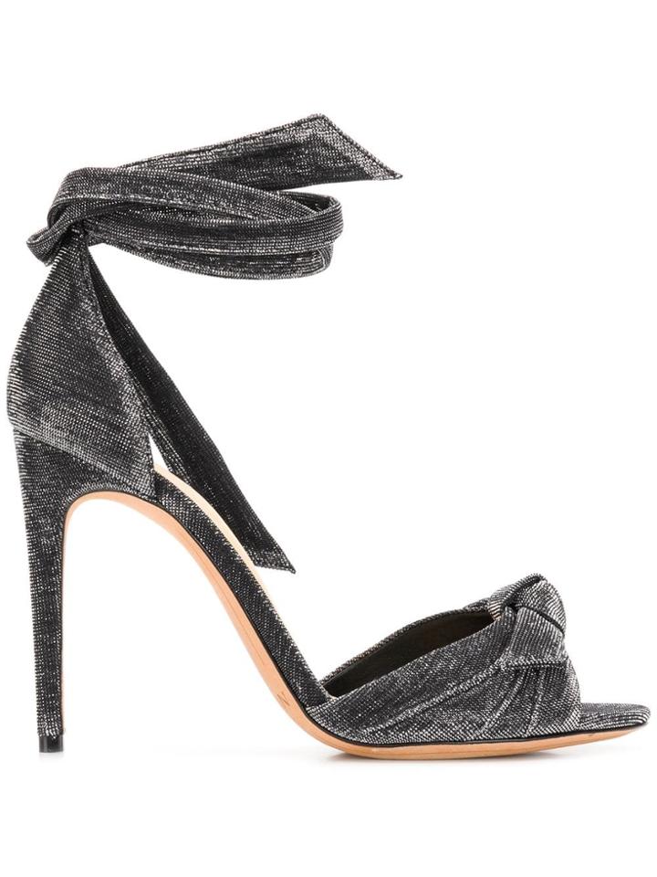 Alexandre Birman Glitter Bow Sandals - Black