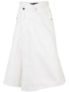 Proenza Schouler Pre-order: Denim Asymmetric Skirt - White