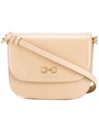 Salvatore Ferragamo Gancio Flap Shoulder Bag, Women's, Nude/neutrals, Calf Leather