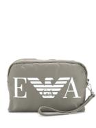 Emporio Armani Logo Print Make Up Bag - Green