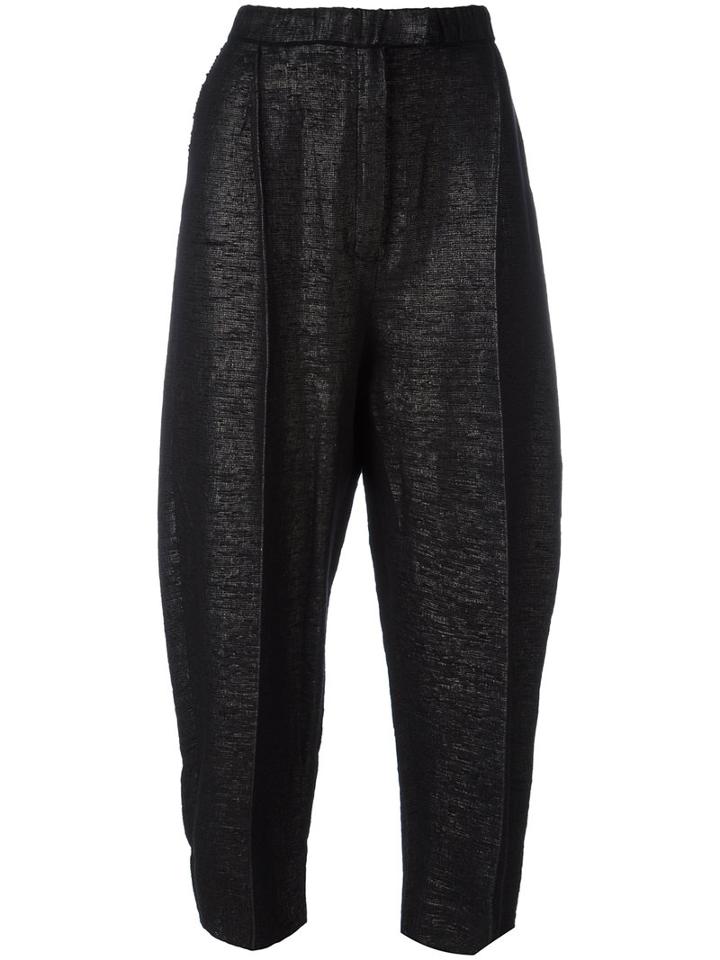 Boboutic Slouch Cropped Trousers, Women's, Size: Medium, Black, Cotton/polyamide/polyurethane